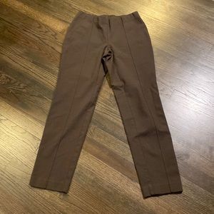 J. Jill Brown Ponte Knit Slim Leg Pants XS EUC